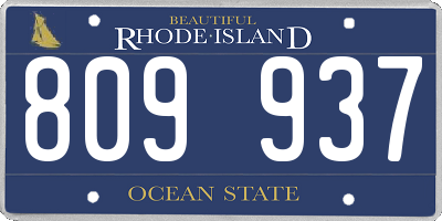 RI license plate 809937