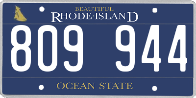 RI license plate 809944