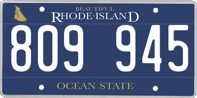 RI license plate 809945
