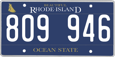 RI license plate 809946