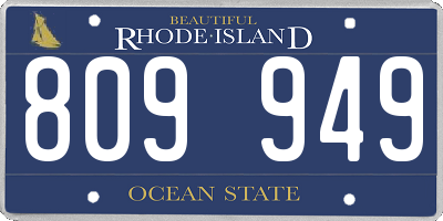 RI license plate 809949