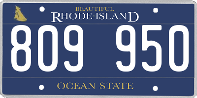RI license plate 809950
