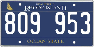 RI license plate 809953