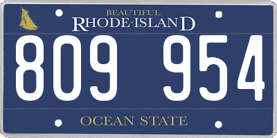 RI license plate 809954