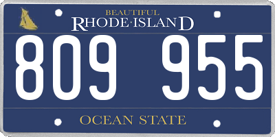 RI license plate 809955