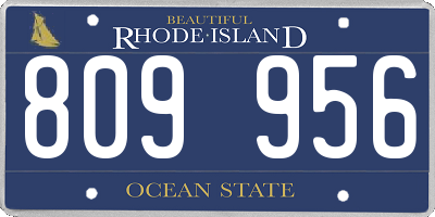 RI license plate 809956