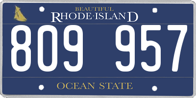 RI license plate 809957