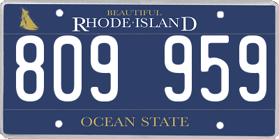 RI license plate 809959