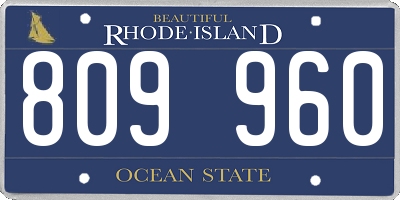 RI license plate 809960