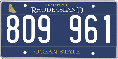 RI license plate 809961