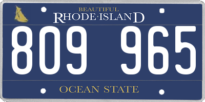 RI license plate 809965