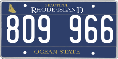 RI license plate 809966