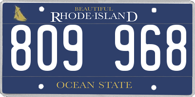 RI license plate 809968