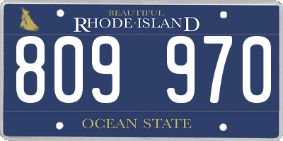 RI license plate 809970