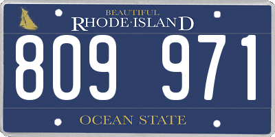 RI license plate 809971