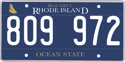 RI license plate 809972