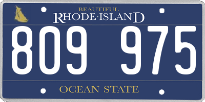 RI license plate 809975
