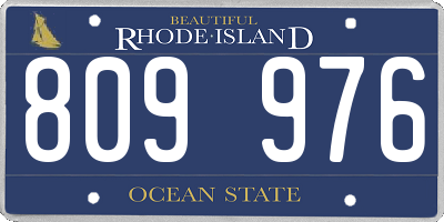 RI license plate 809976