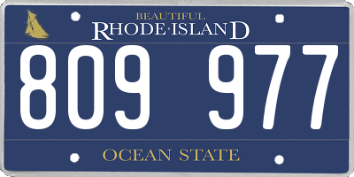RI license plate 809977