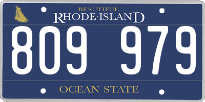 RI license plate 809979