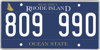 RI license plate 809990