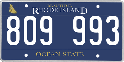 RI license plate 809993