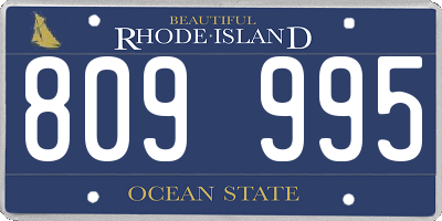 RI license plate 809995