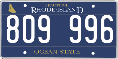 RI license plate 809996