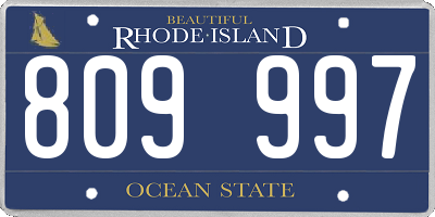 RI license plate 809997