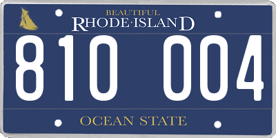 RI license plate 810004