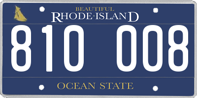 RI license plate 810008