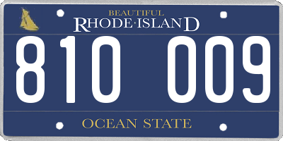 RI license plate 810009