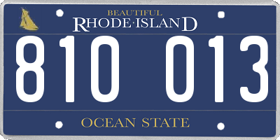 RI license plate 810013