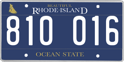 RI license plate 810016