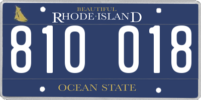 RI license plate 810018