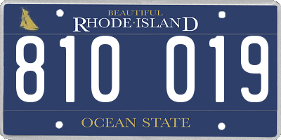 RI license plate 810019