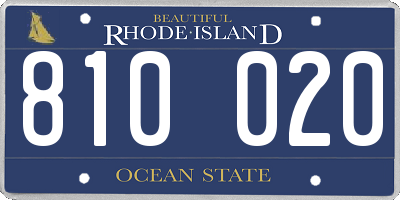 RI license plate 810020