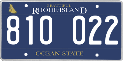 RI license plate 810022