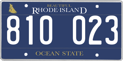 RI license plate 810023