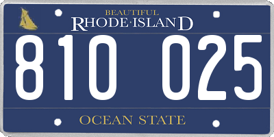 RI license plate 810025