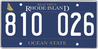 RI license plate 810026