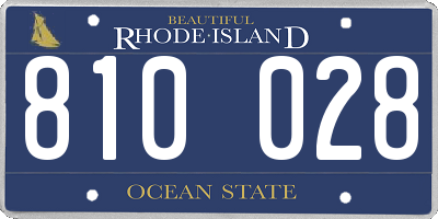 RI license plate 810028