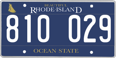 RI license plate 810029