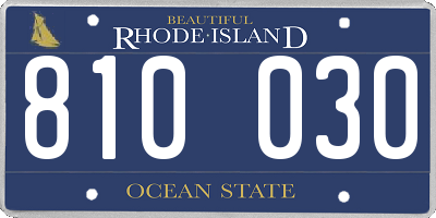 RI license plate 810030