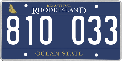 RI license plate 810033