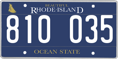 RI license plate 810035
