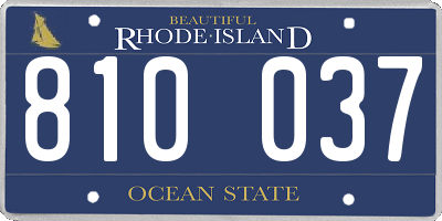 RI license plate 810037