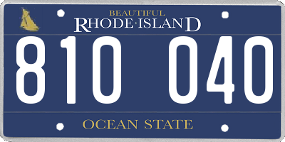 RI license plate 810040