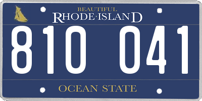 RI license plate 810041