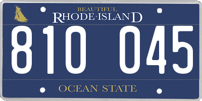 RI license plate 810045